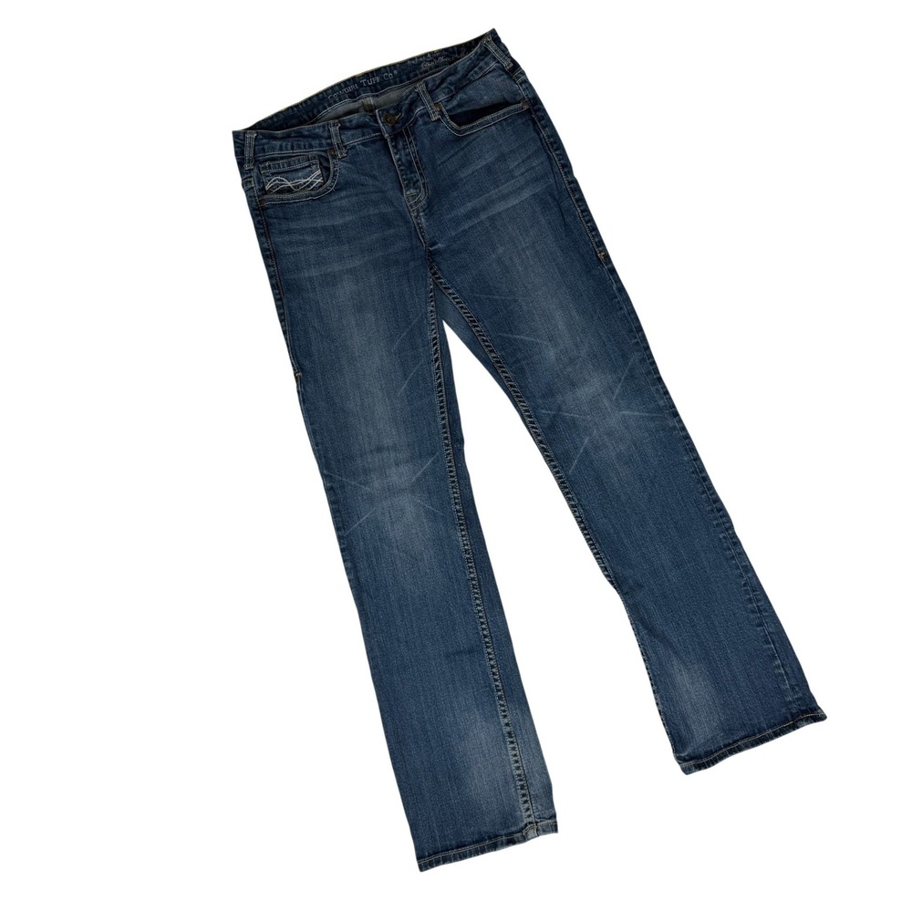 Cowgirl Tuff Co Bootcut Jeans Embroidered W34 L35 Blue Denim Western Stretch
